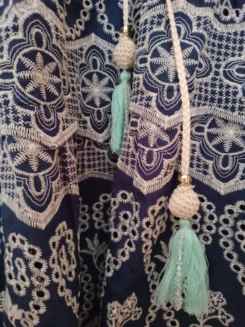 Vestido Azul con broderie Marie - Image 3